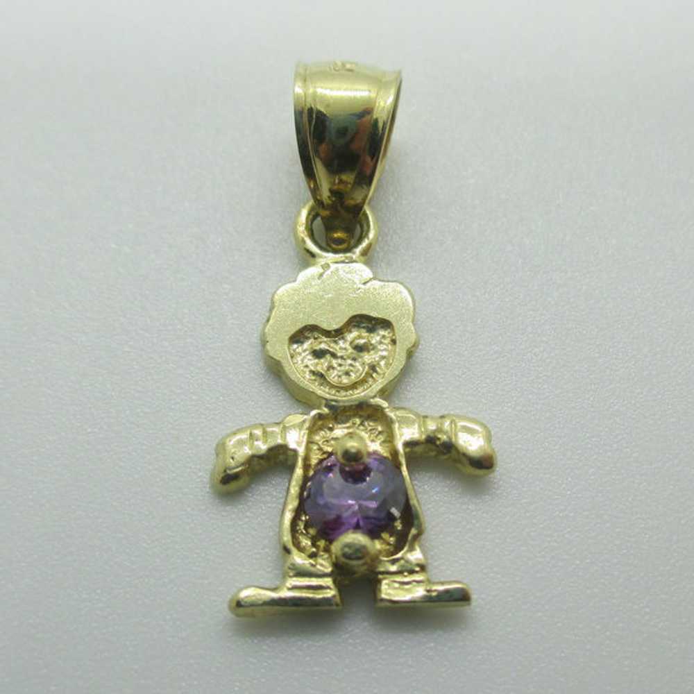 14k Yellow Gold February Boy Kid Charm - image 1