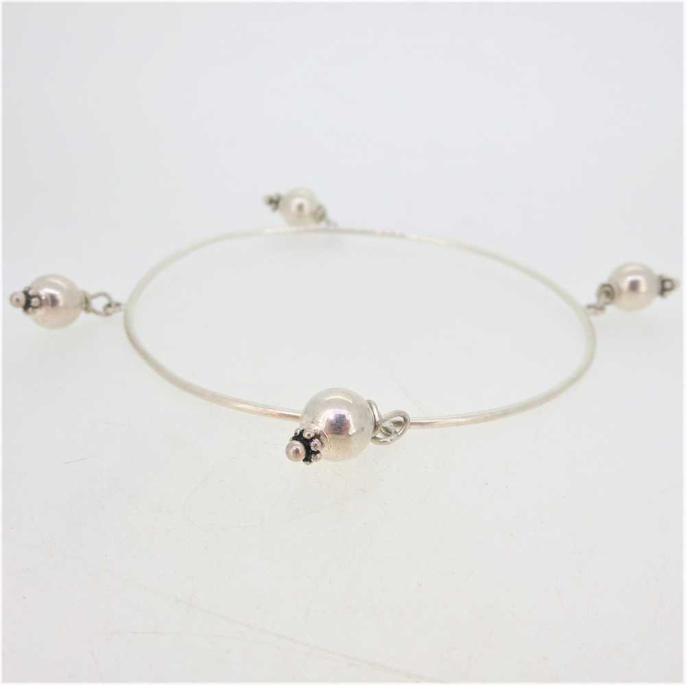 Sterling Silver Bangle Bracelets with Nine Pieces… - image 3