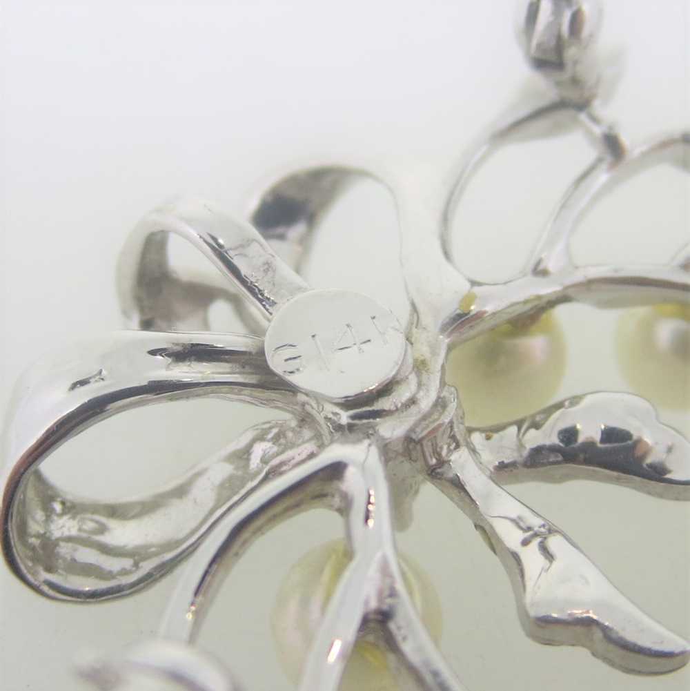 Vintage 14k White Gold Brushed Mistletoe Sprig Wr… - image 6