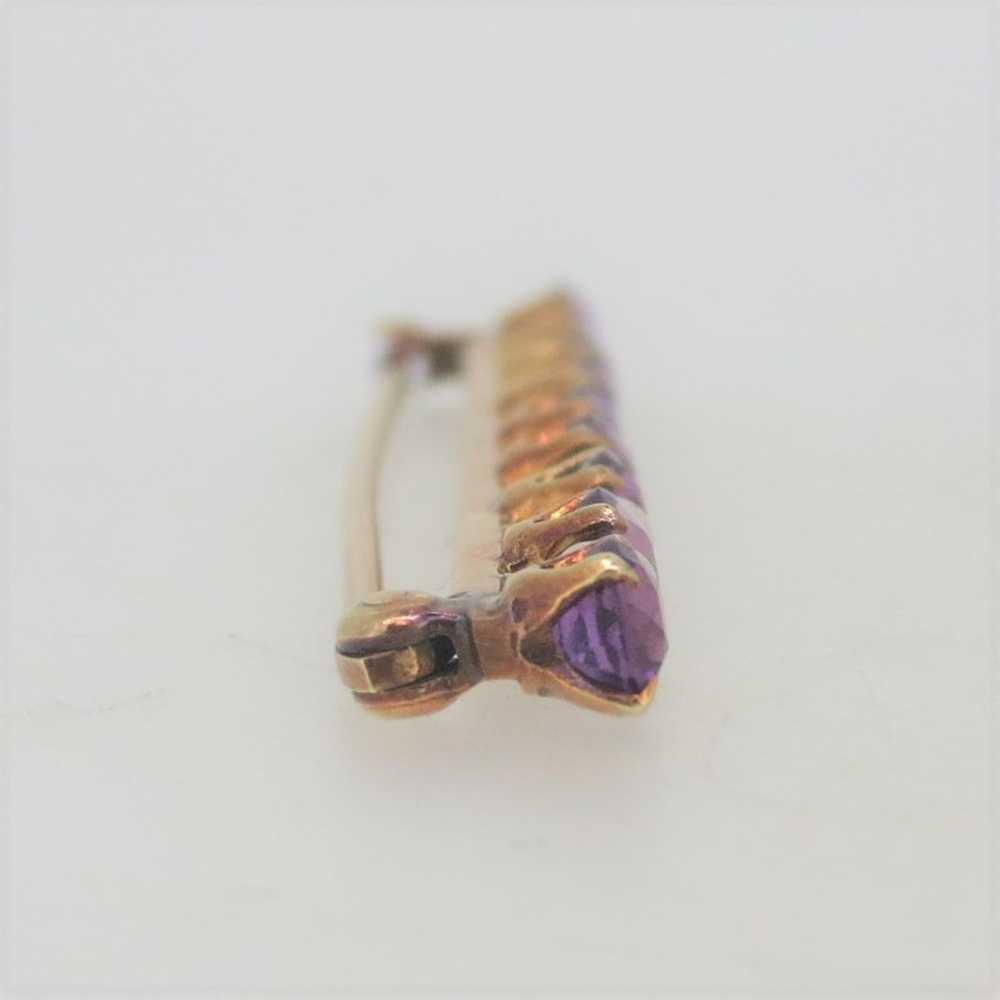 Vintage Antique 14k Yellow Gold Pearl & Amethyst … - image 3