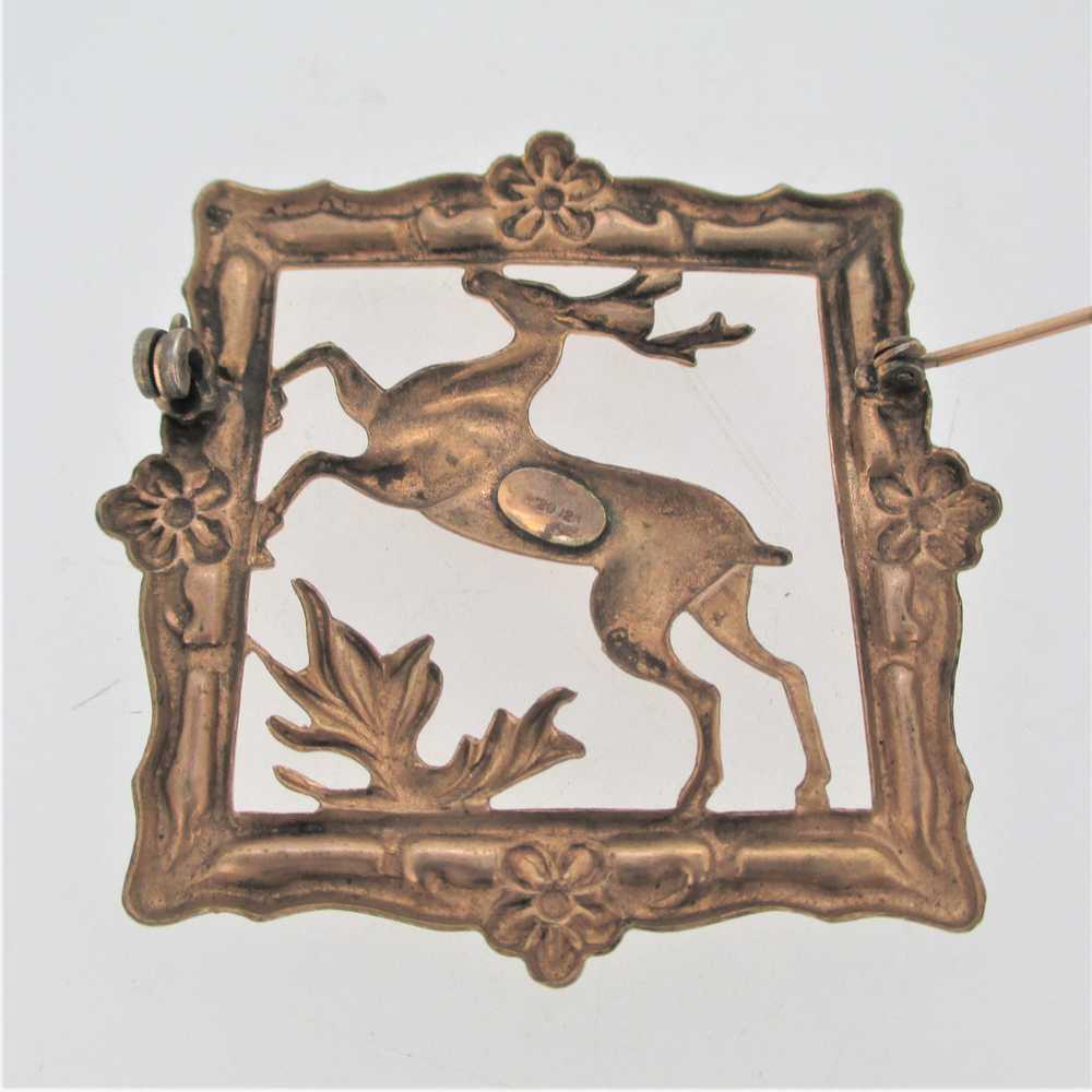 12k Gold Filled Christmas Jumping Deer in Ornate … - image 11