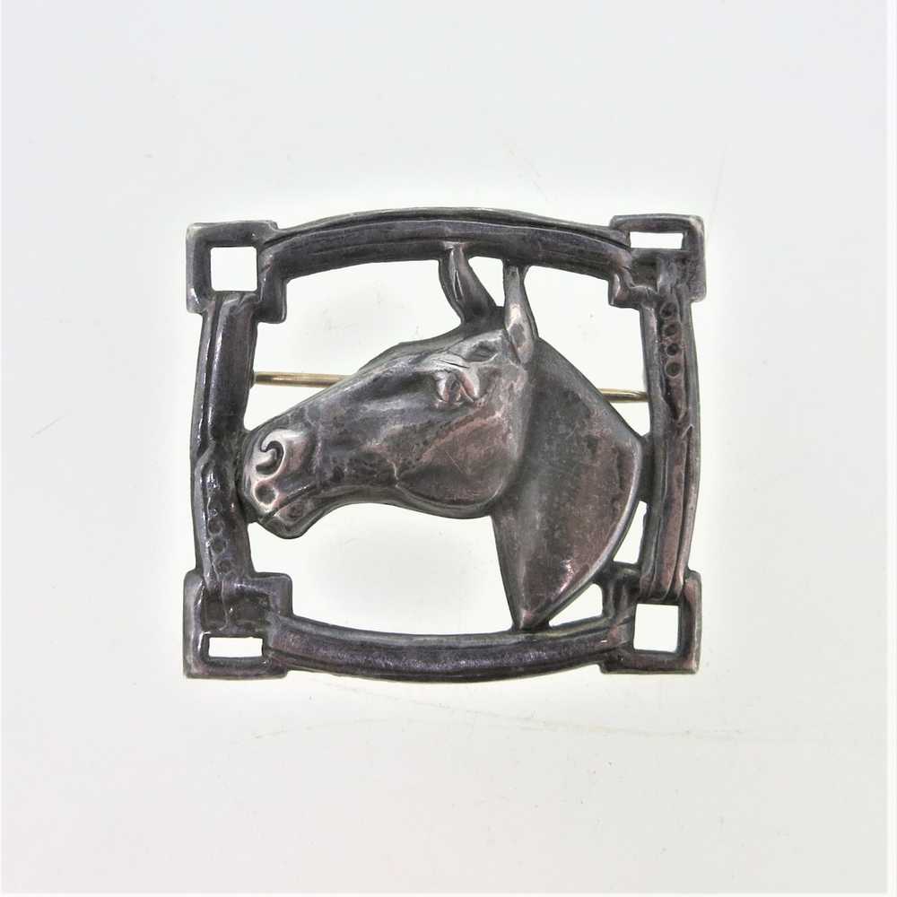 Sterling Silver Western Horse Head Portrait Eques… - image 1
