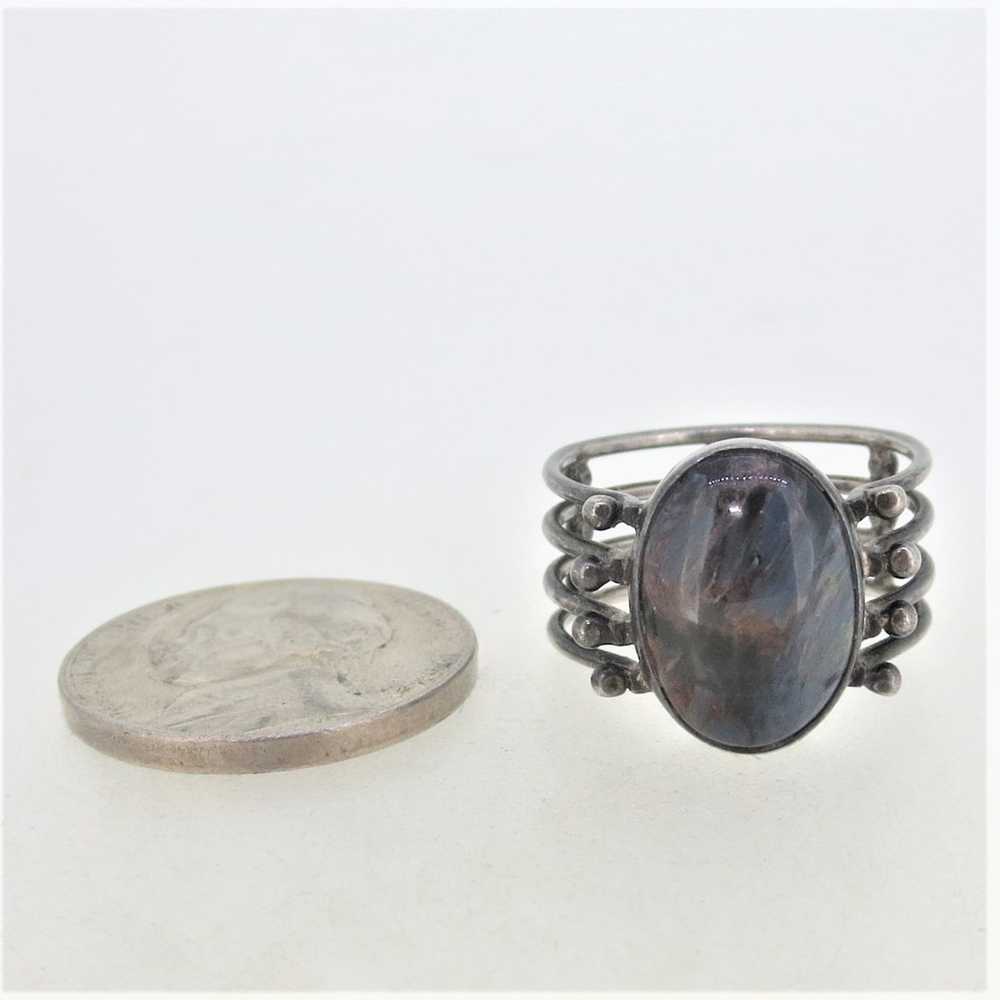 Sterling Silver Multi-Band Blue, Brown, and White… - image 6