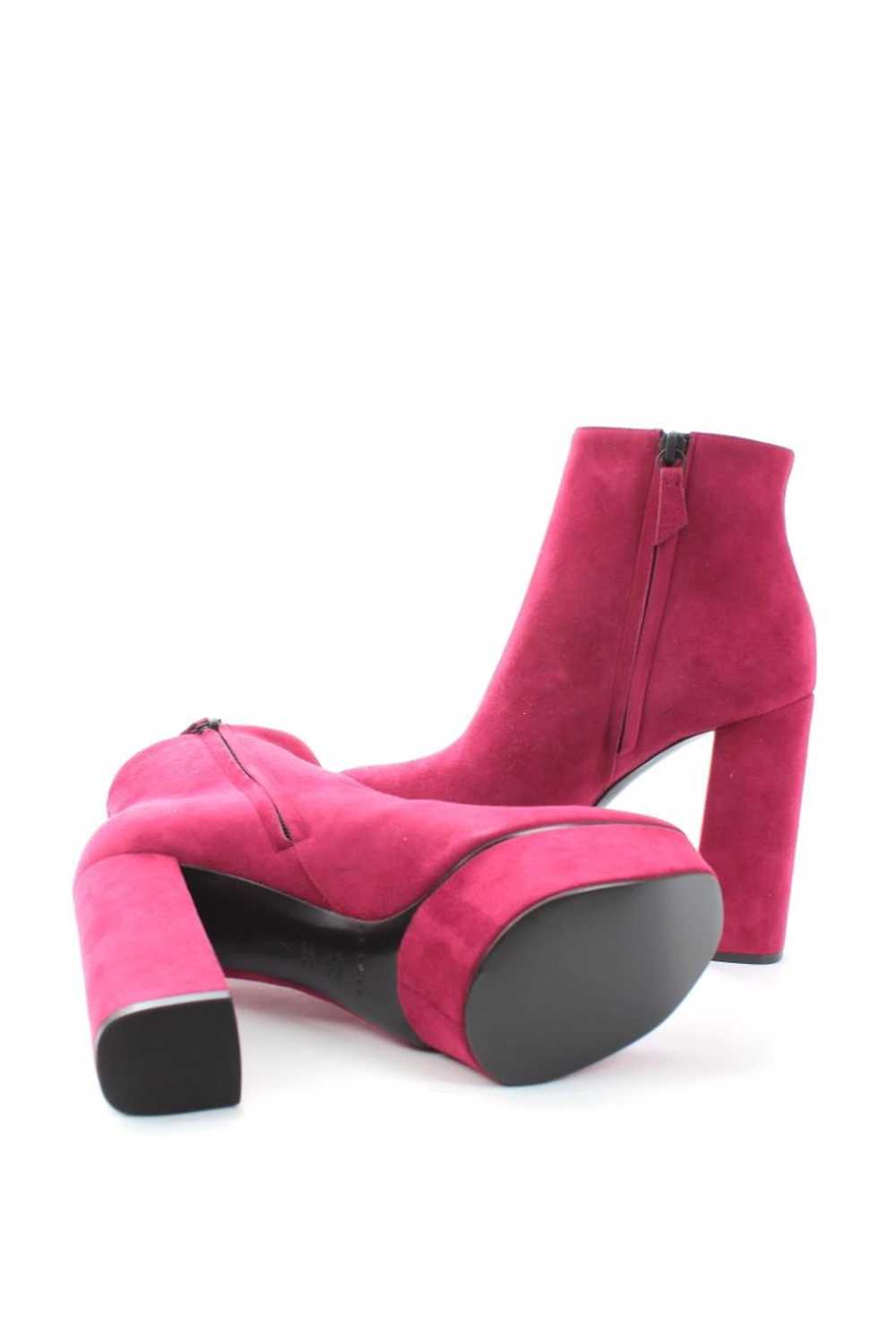 Casadei Casadei pink suede platform ankle boots - image 4