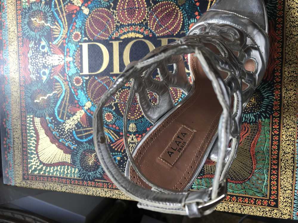 Alaia Alaia Silver Cut-Out Heeled Sandals - image 10