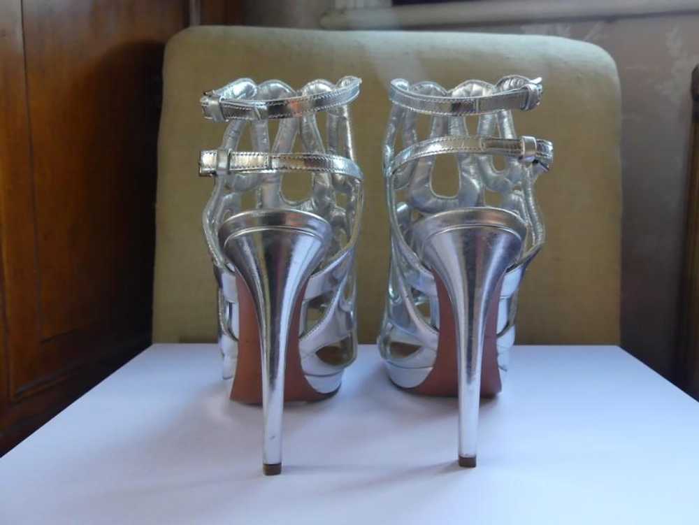 Alaia Alaia Silver Cut-Out Heeled Sandals - image 4