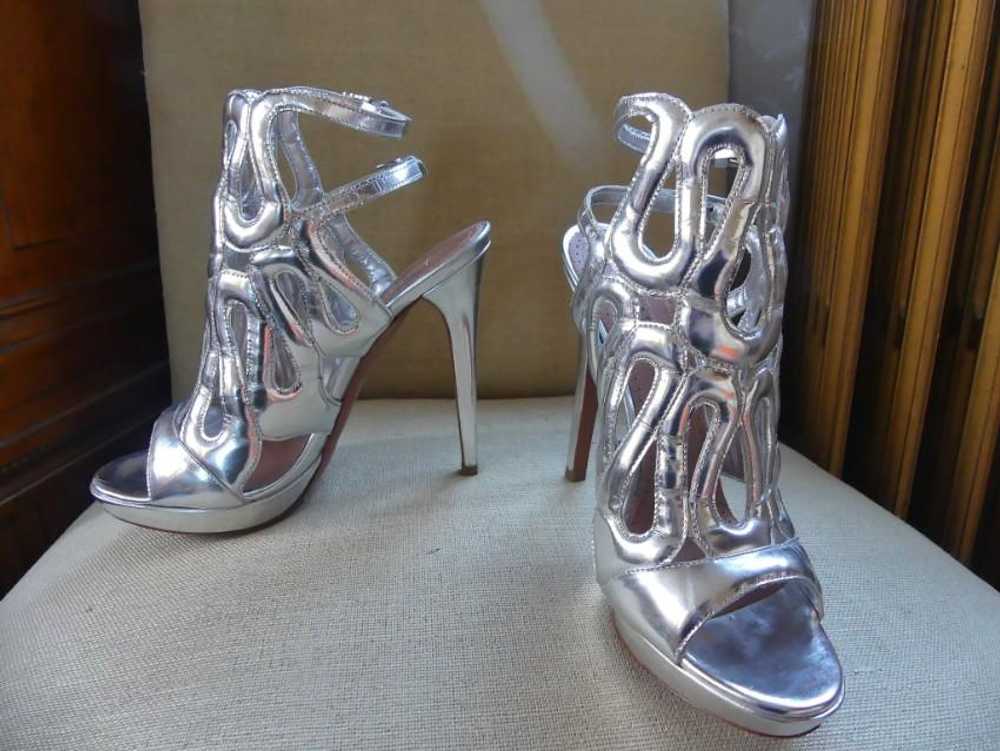 Alaia Alaia Silver Cut-Out Heeled Sandals - image 6