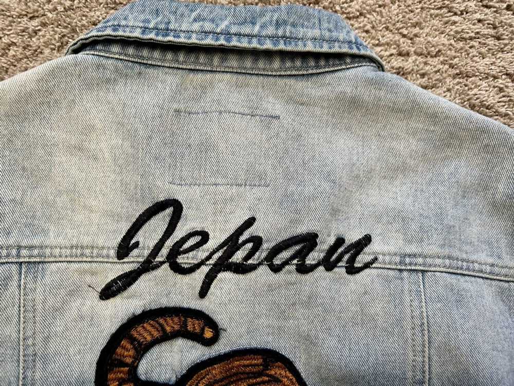 Streetwear Liquor N Poker Stitched Denim Jacket - image 10