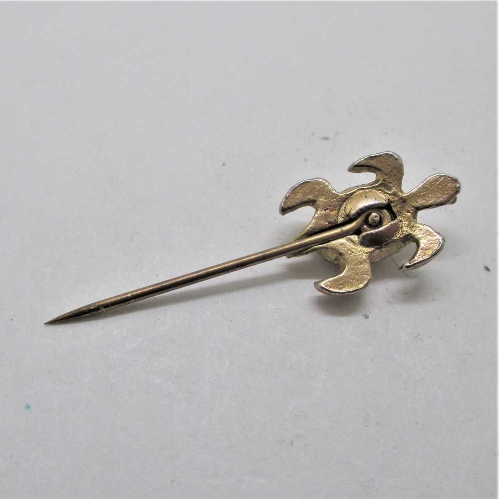 Vintage Unmarked Gold Filled Turtle Stick Pin - image 5