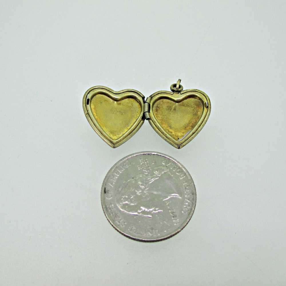 Gold Filled Gold Toned Heart Photo Locket with Ma… - image 4