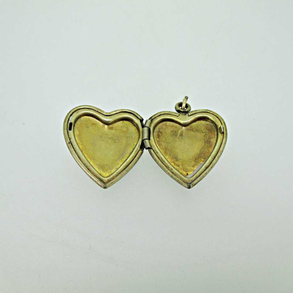 Gold Filled Gold Toned Heart Photo Locket with Ma… - image 5