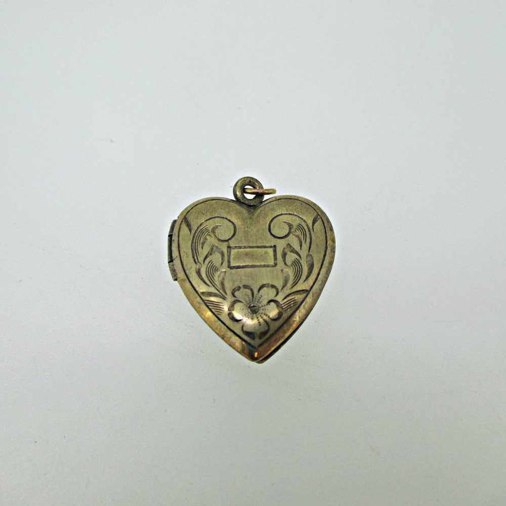 Gold Filled Gold Toned Heart Photo Locket Rectang… - image 1