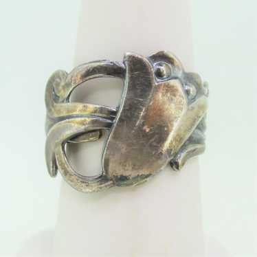 Sterling Silver Tulip Shaped Spoon Ring Size 4.75 - image 1