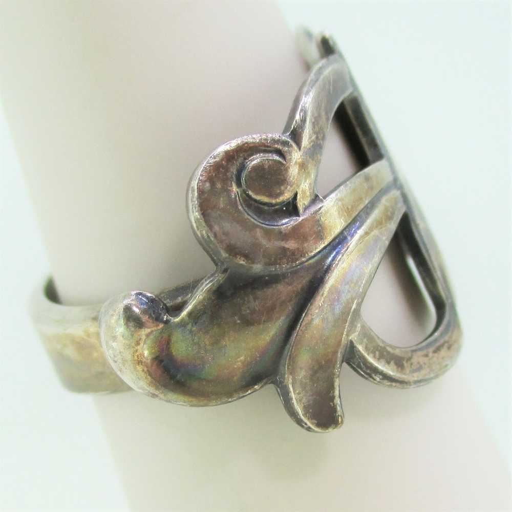 Sterling Silver Tulip Shaped Spoon Ring Size 4.75 - image 2