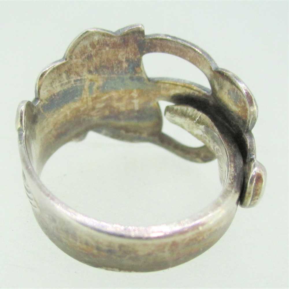Sterling Silver Tulip Shaped Spoon Ring Size 4.75 - image 7