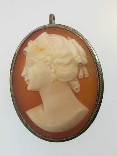 Vintage Gold Filled Conch Shell Cameo Brooch or Pe
