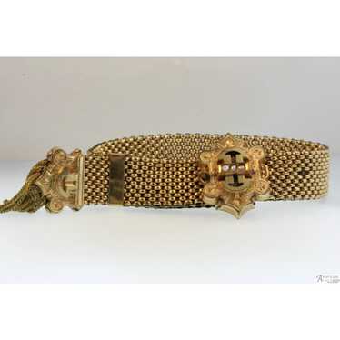 Victorian Yellow Gold Filled Waltz Bracelet W/ Se… - image 1