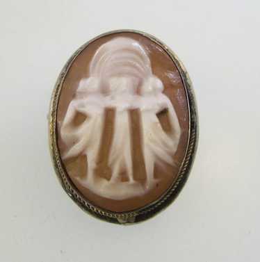 Vintage Gold Filled Conch Shell Cameo with 3 Danc… - image 1