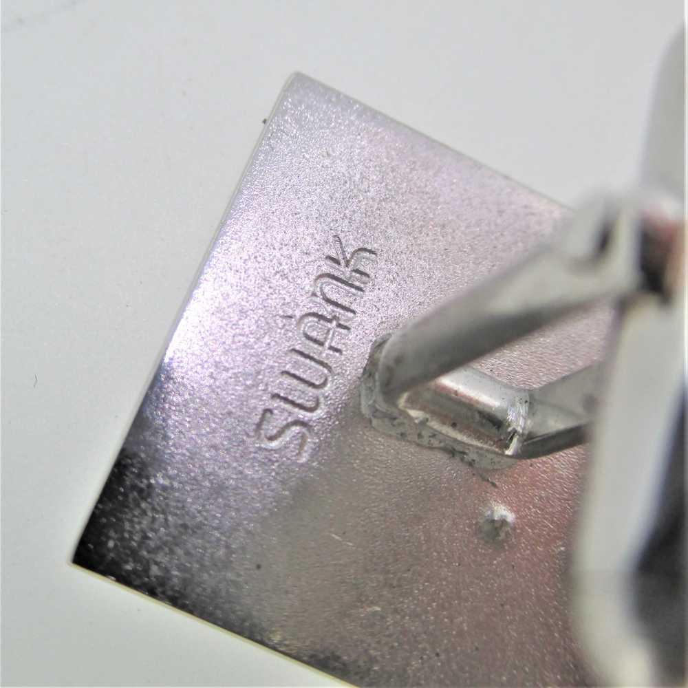 Swank Square Silver Tone with Clear CZ Cufflinks - image 6