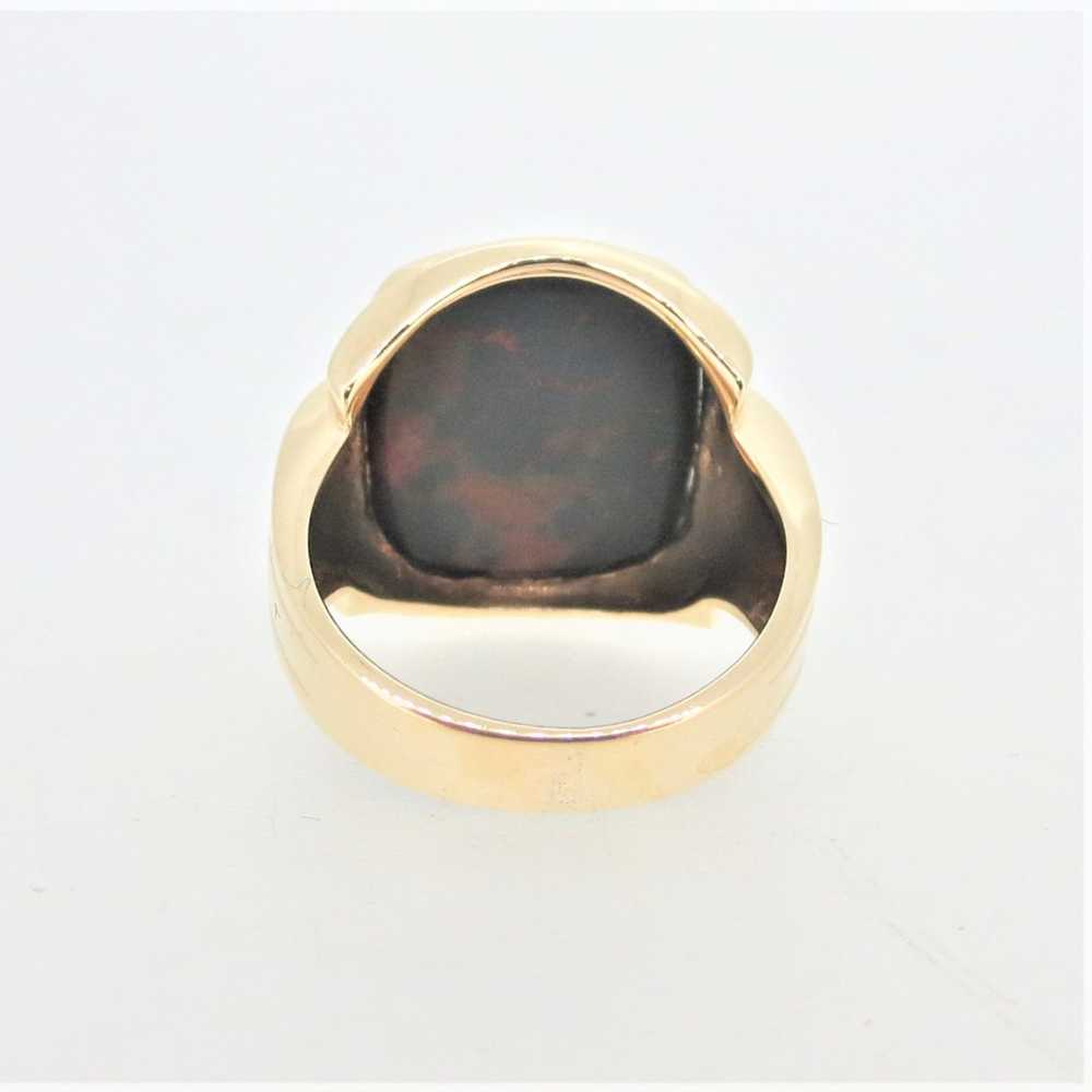 14K Yellow Gold Blood Stone Mens Fashion Pinky Ri… - image 3