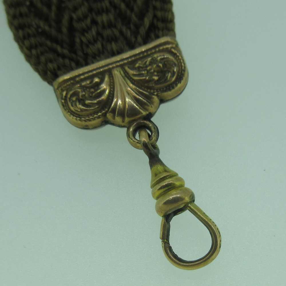 Antique Victorian Mourning Hair Ornate Gold Fille… - image 7