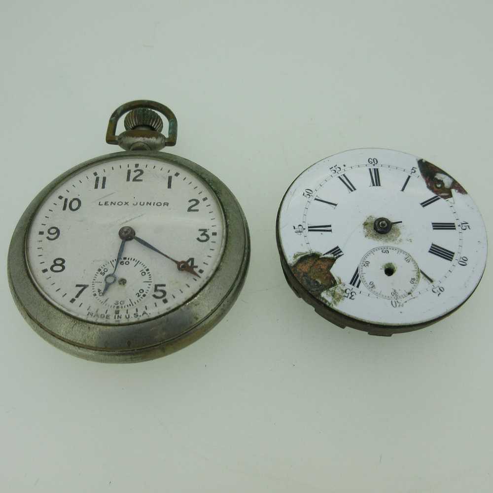 Lot of 2 Antique Swiss and U.S.A. Pocket Watches … - image 1