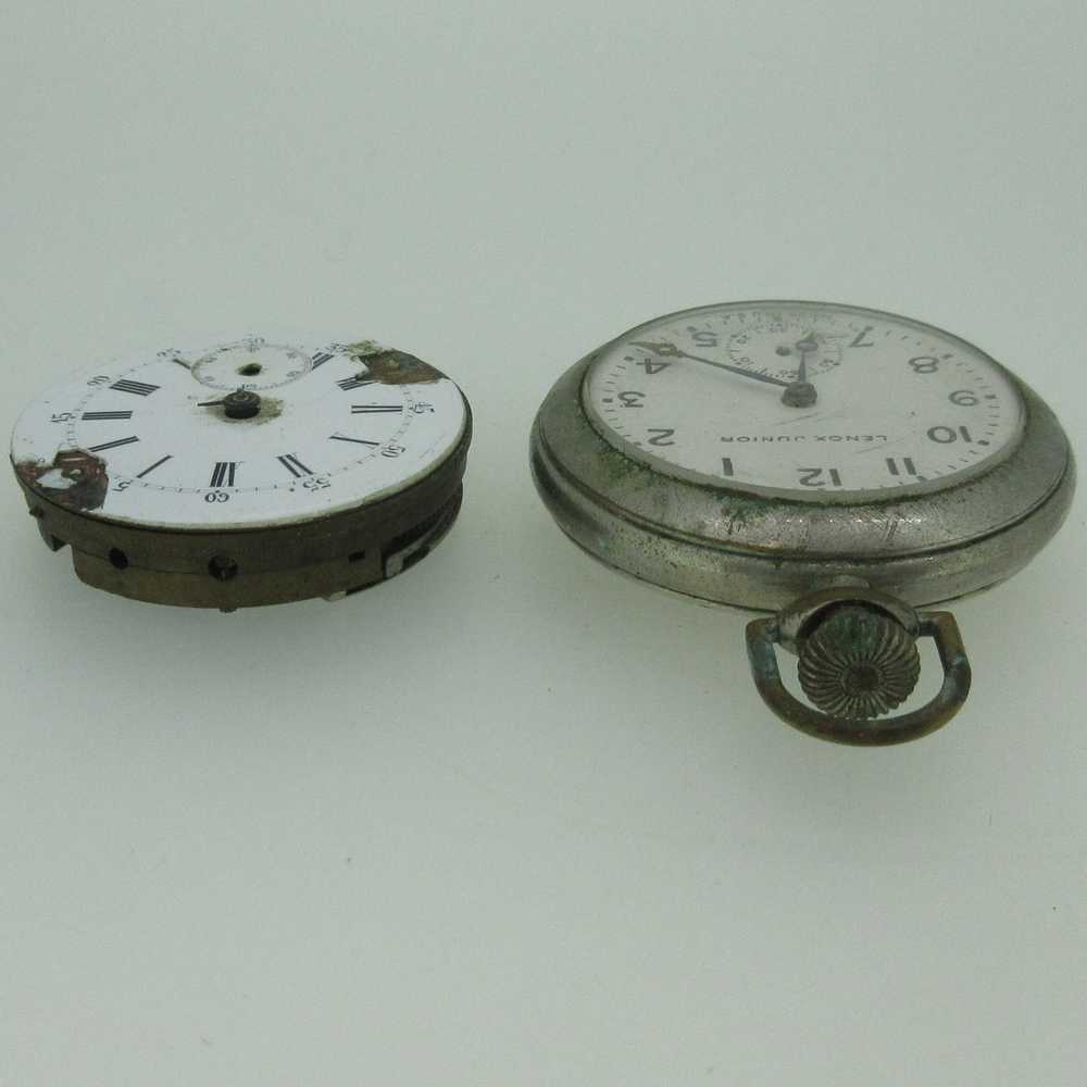 Lot of 2 Antique Swiss and U.S.A. Pocket Watches … - image 3