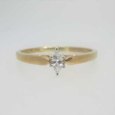 10k Yellow Gold Fabrikant 1/10ct Marquise Cut Sol… - image 1