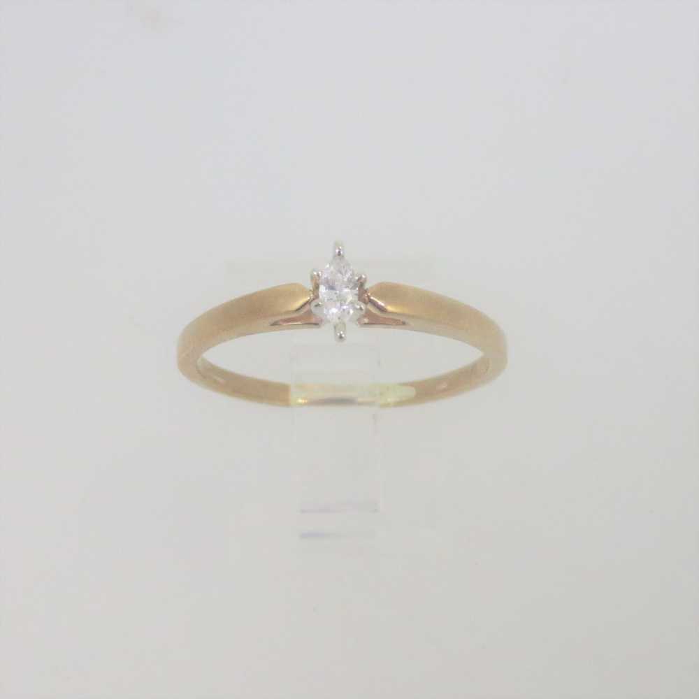 10k Yellow Gold Fabrikant 1/10ct Marquise Cut Sol… - image 2