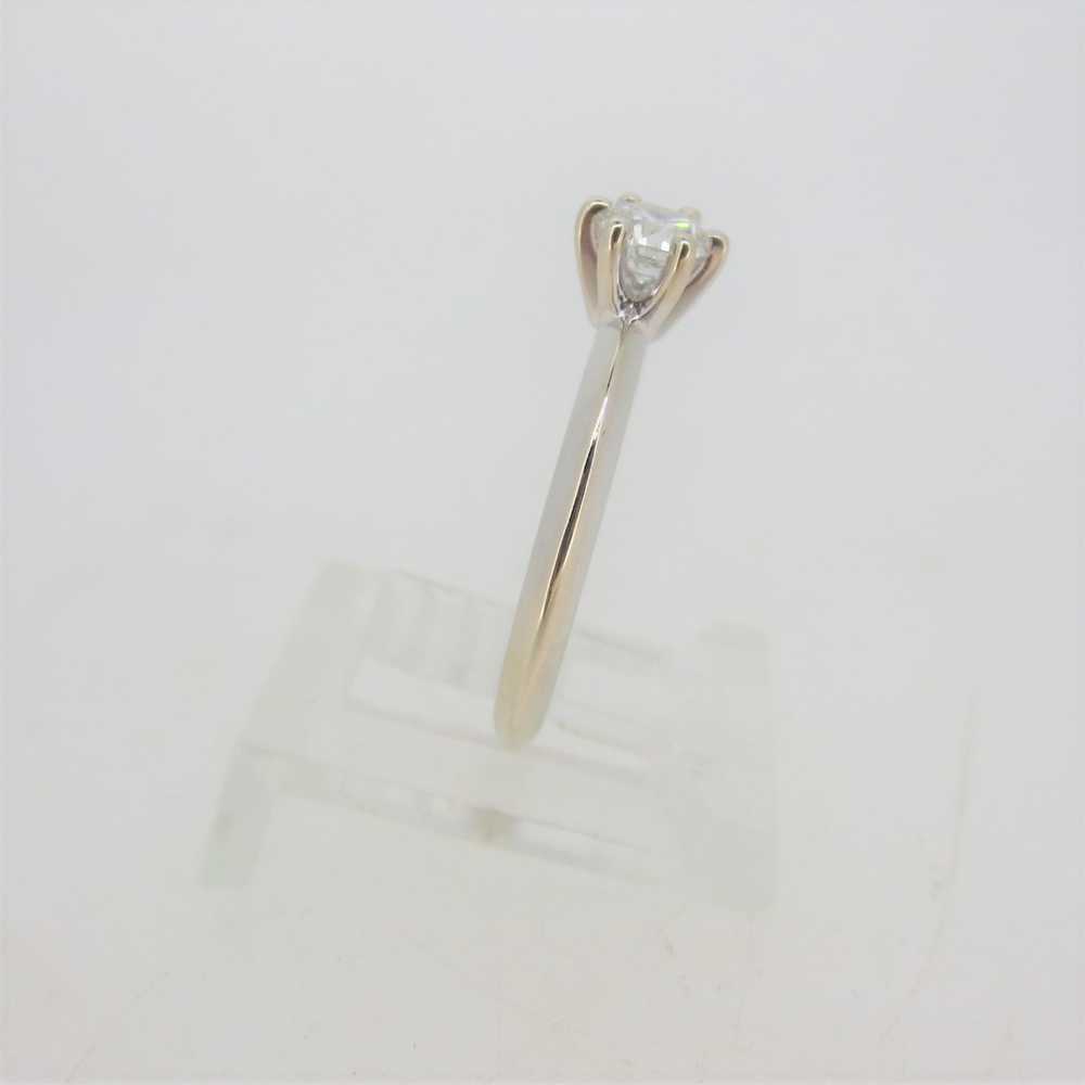 14k White Gold GIA Certified .32ct Diamond Solita… - image 5
