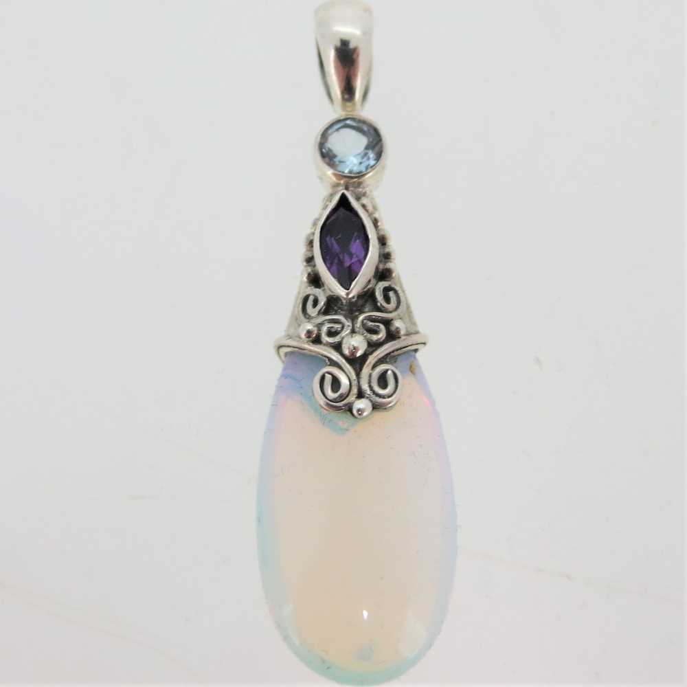 Sterling Silver Tear Drop Shaped Pendent Moonstone - image 1