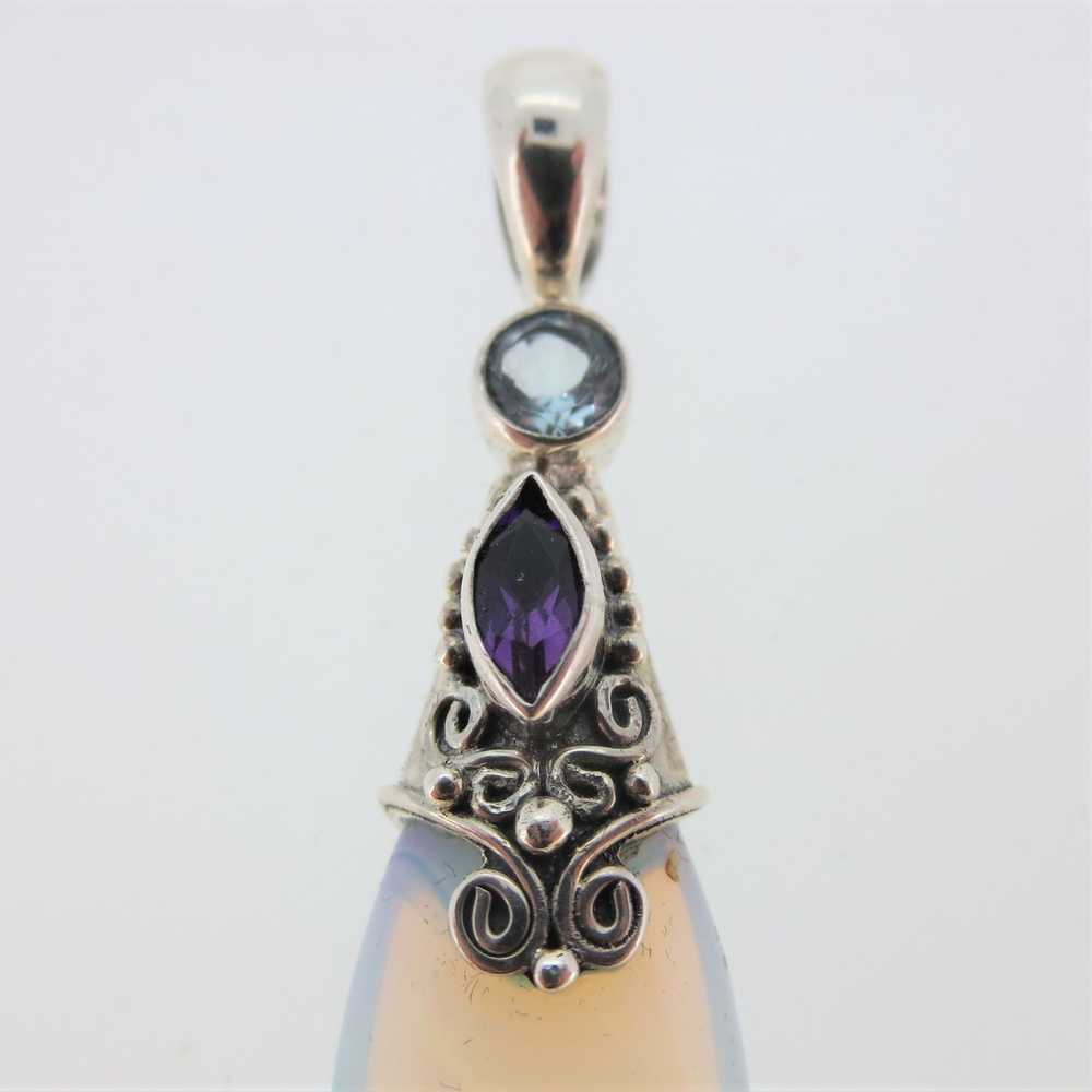 Sterling Silver Tear Drop Shaped Pendent Moonstone - image 2