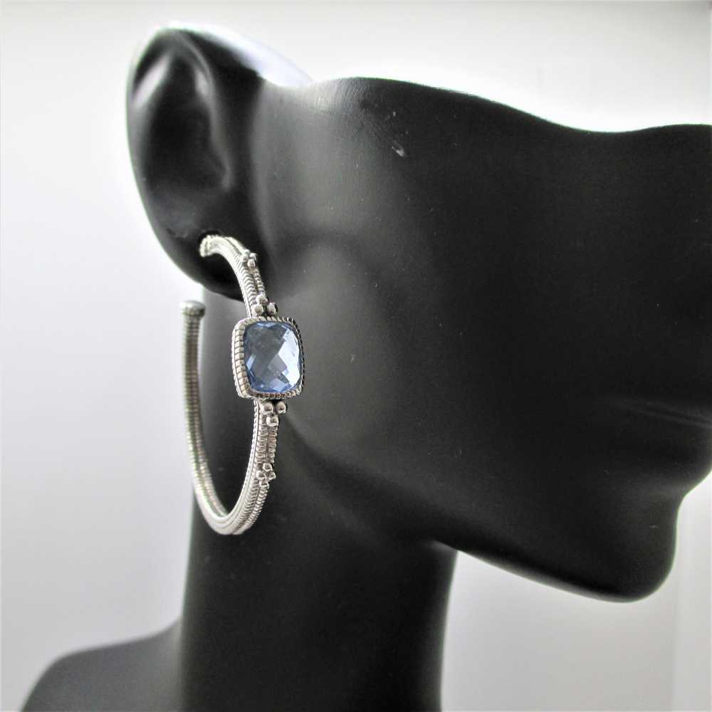 Judith Ripka Sterling Silver & 18K Posts Tanzanit… - image 2