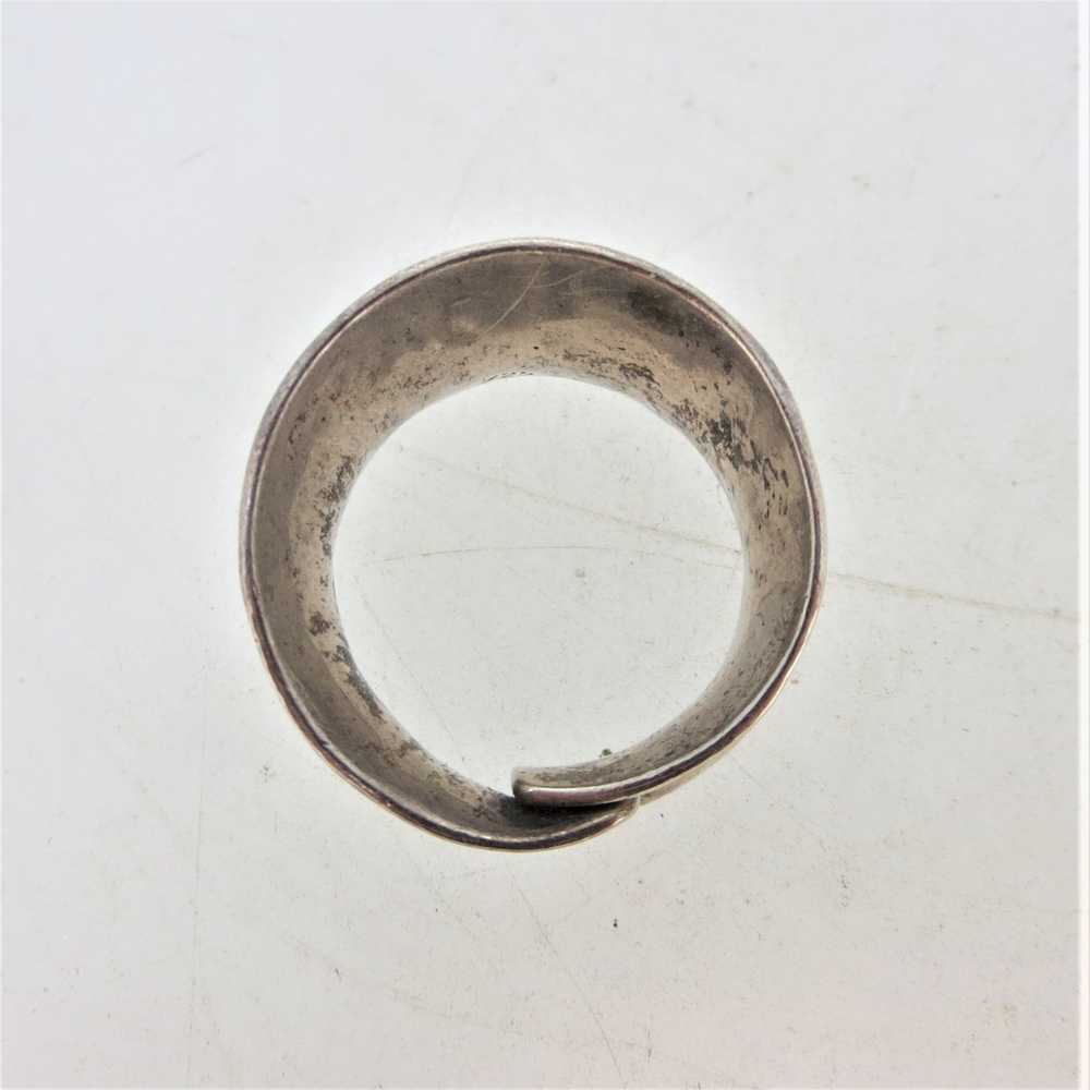 Sterling Silver Hammered Designed Ring with Adjus… - image 7