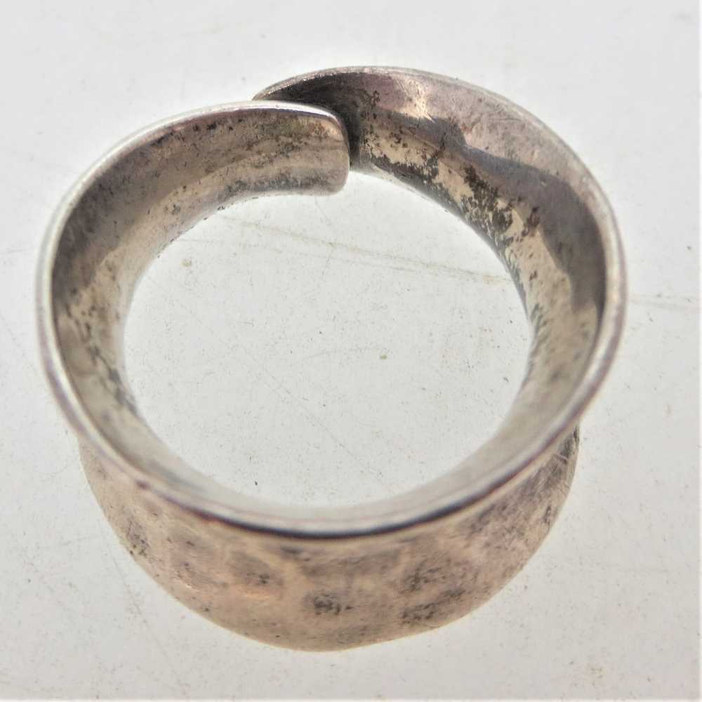 Sterling Silver Hammered Designed Ring with Adjus… - image 9