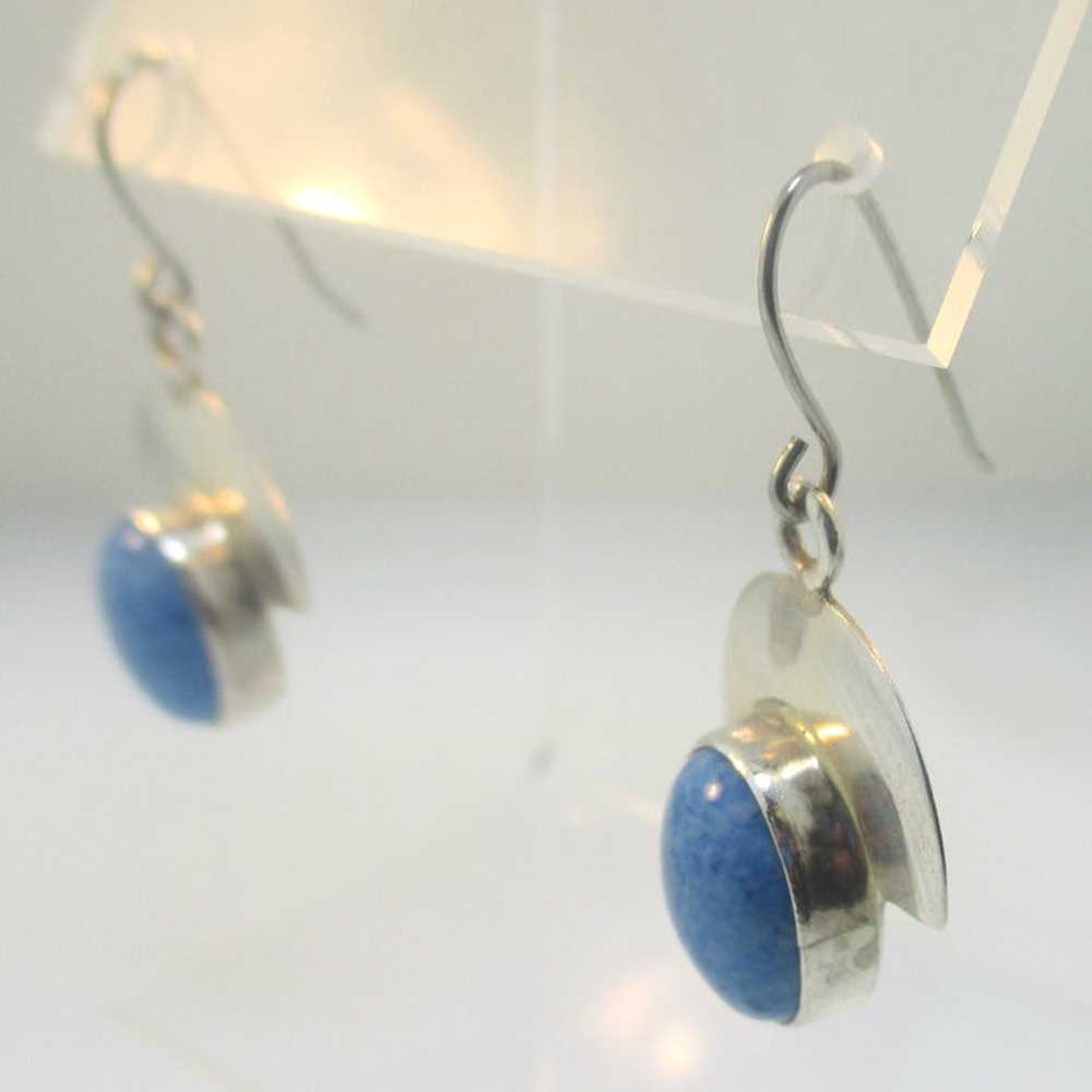 Sterling Silver Signed VHC Lapis Earrings - image 3