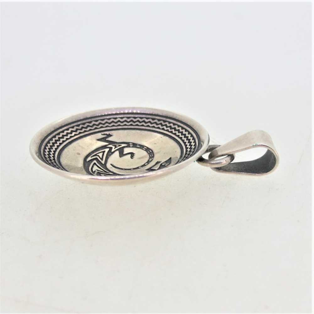 Sterling Silver Circular Tribal Lizard Pendant - image 3