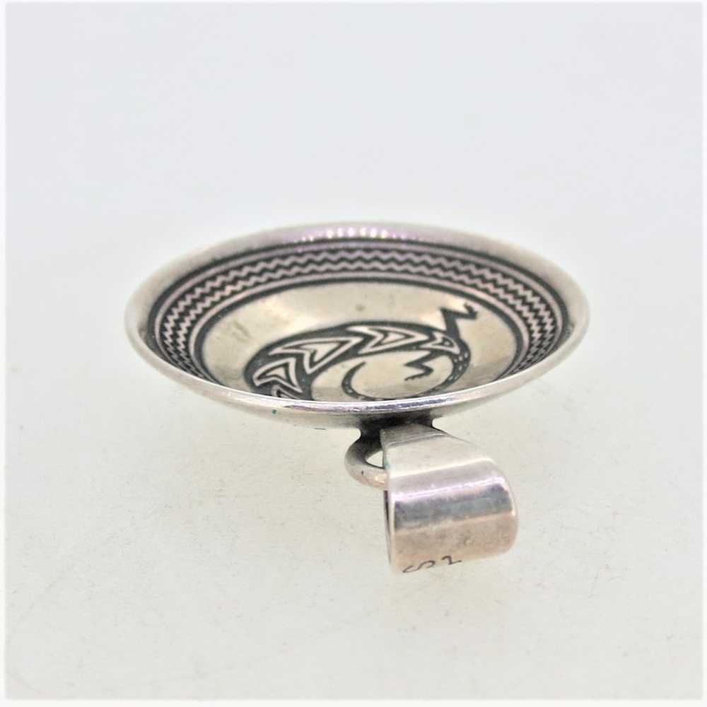 Sterling Silver Circular Tribal Lizard Pendant - image 4