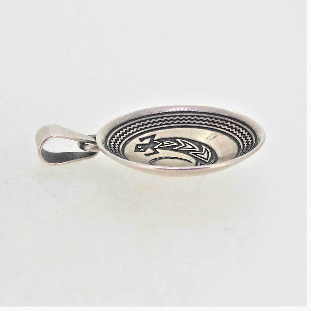 Sterling Silver Circular Tribal Lizard Pendant - image 5