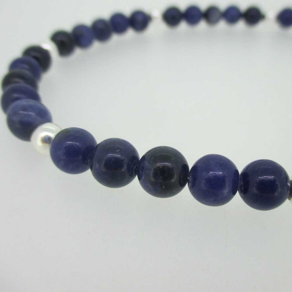 Blue Sodalite Bead Necklace with Sterling Silver … - image 5