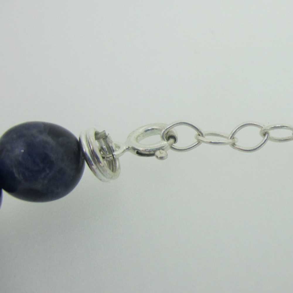 Blue Sodalite Bead Necklace with Sterling Silver … - image 6