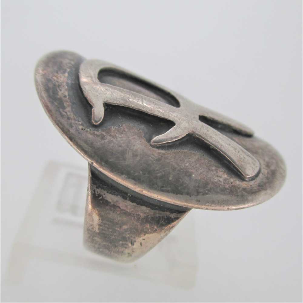 Sterling Silver Signet Initial Monogram R Ring Si… - image 3