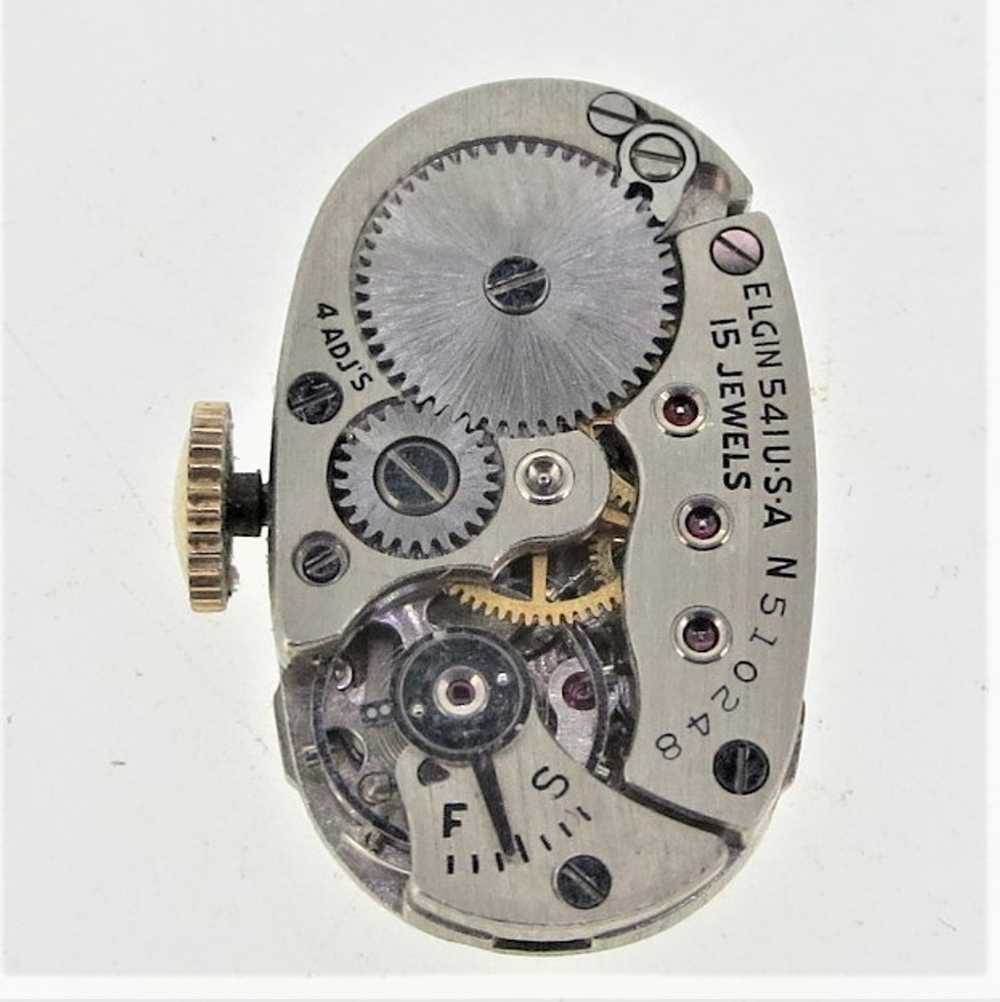 Vintage 1951 Elgin 541 15j wristwatch movement in… - image 2