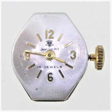 Vintage Jean Cardot 17j wristwatch movement in wo… - image 1