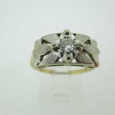 Vintage 10k Yellow Gold Approx .15ct Round Brilli… - image 1