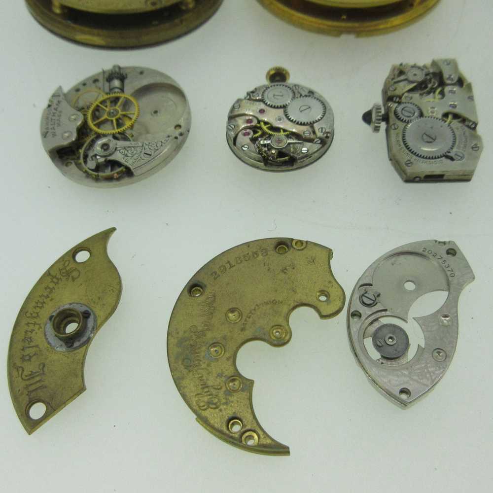 Lot of Antique Swiss and U.S.A. Pocket Watch Move… - image 11