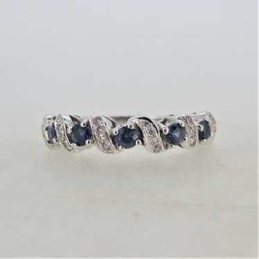 LeVian 14K White Gold Sapphire Twisted Ribbon Des… - image 1