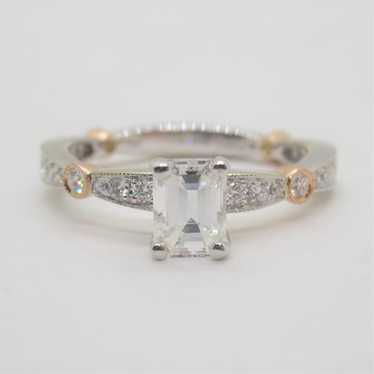 18k White with Rose Gold Diadori .96ct TW Diamond 