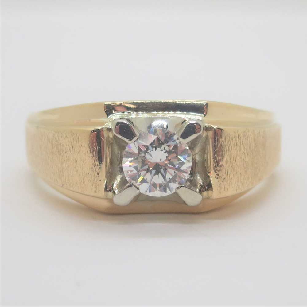14k Yellow Gold Approx .60ct Diamond Solitaire Me… - image 1