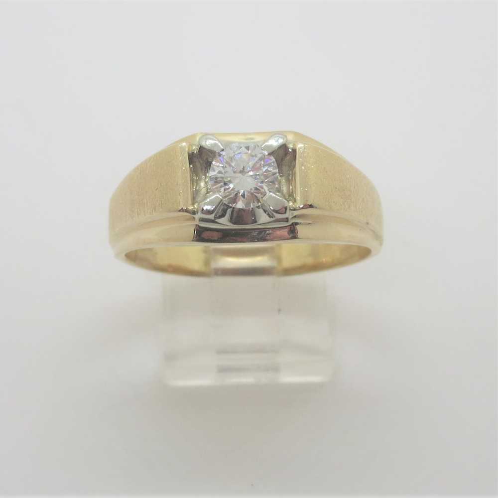 14k Yellow Gold Approx .60ct Diamond Solitaire Me… - image 2